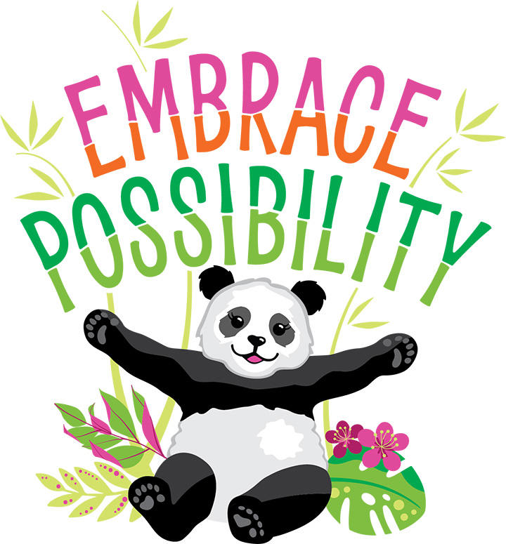 Illustration of a dolphin above the words, "Go Bright Ahead"